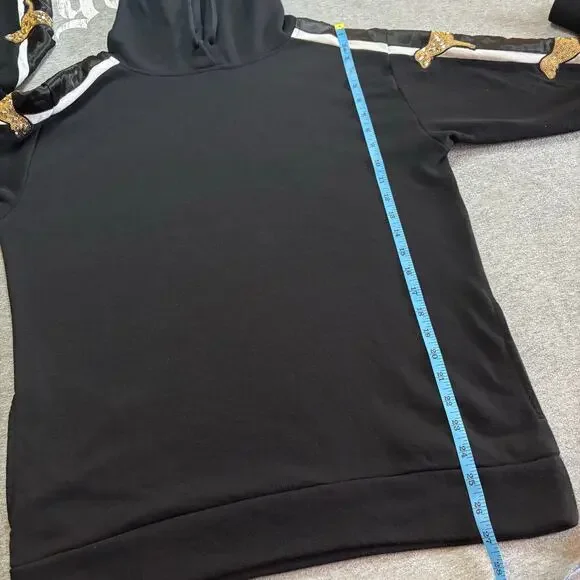 Victoria’s Secret PINK Gold Sequin Bling Pup Dog Pullover Hooded Sweatshirt - SM - Picture 10 of 11